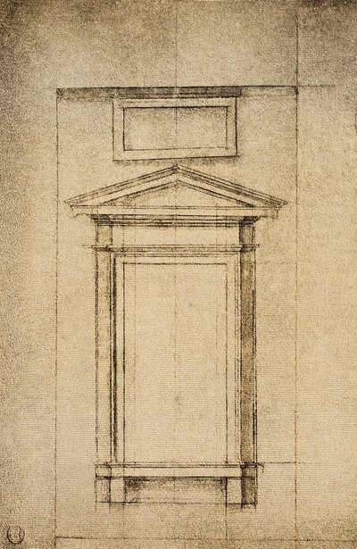 Study for a window of the vestibolo of the Laurentian Library (drawing by Michelangelo) by Michelangelo Buonarroti